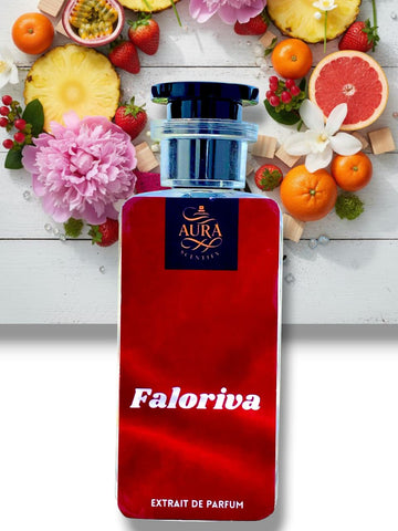 Faloriva perfume bottle – a sleek, elegant design inspired by Bombshell, featuring soft pink tones and a modern, feminine aesthetic. A fragrance that captures confidence, allure, and sophistication.